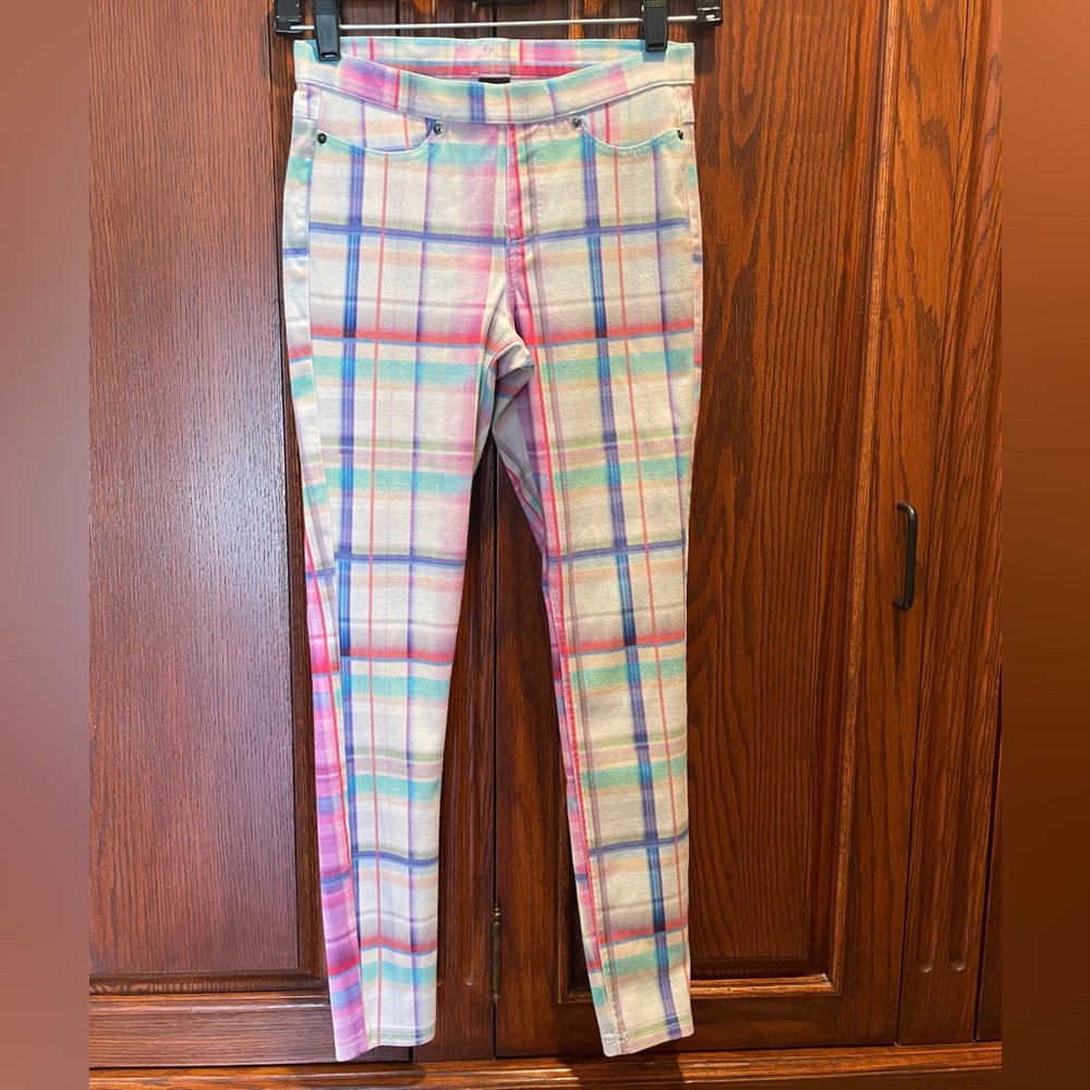 HUE Multicolor Plaid Pants Jeggings